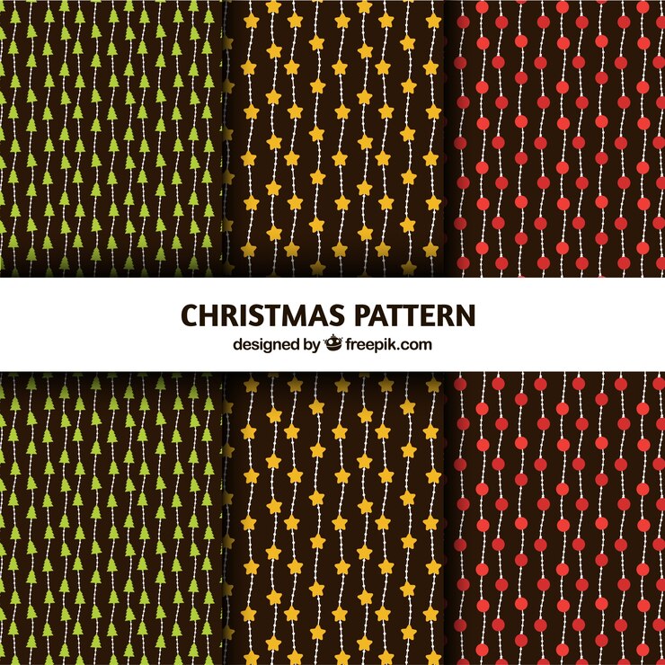 Free Vector  patterns of decorative christmas lights