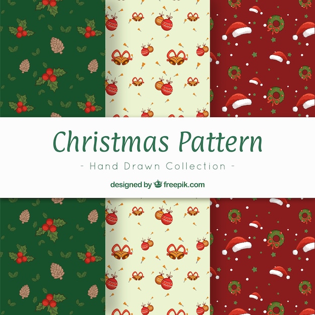 手描きのクリスマスの要素のパターン