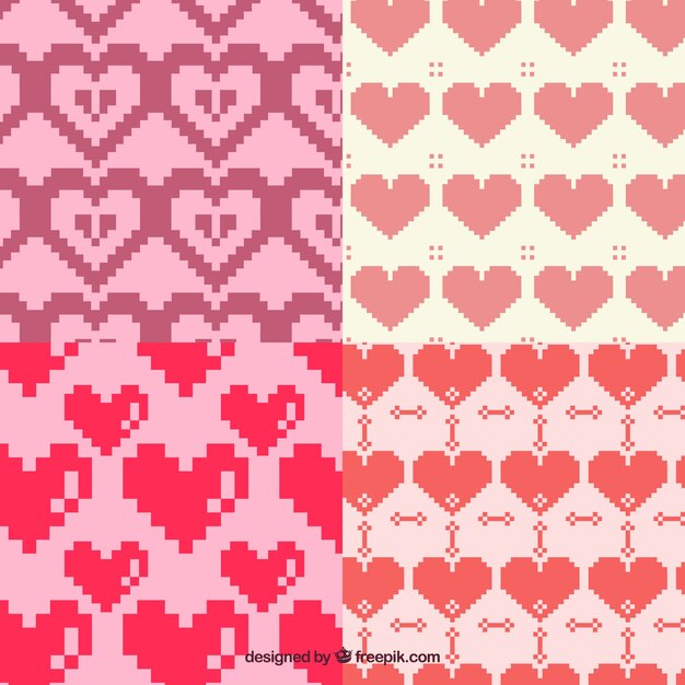 Patterns pixelated hearts