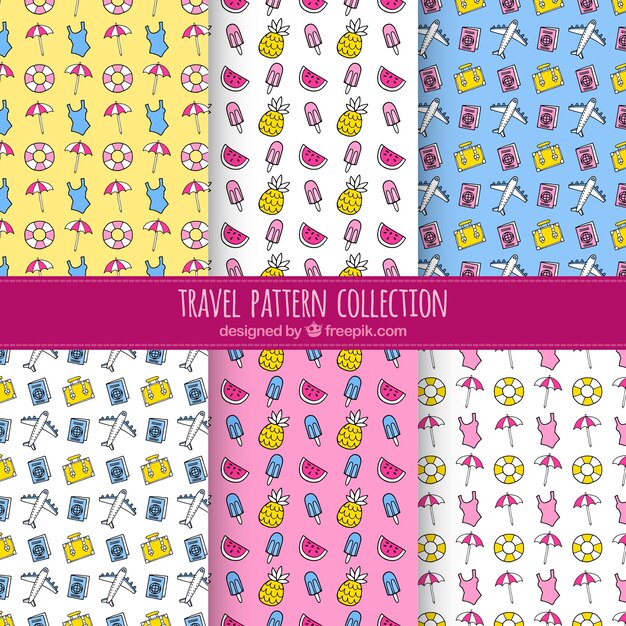 Patterns of summer travel drawings collection 