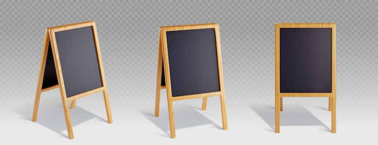 Free Vector pavement 3d signboard for menu or advertising