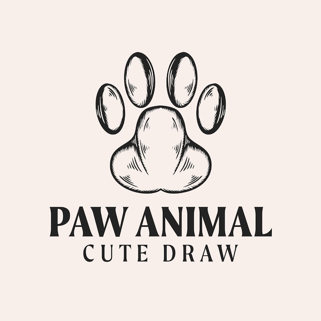 Paw animal logo design vector illustration