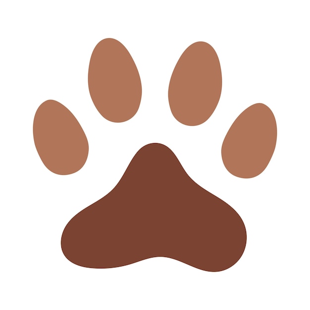 Free vector paw print brown hand drawn