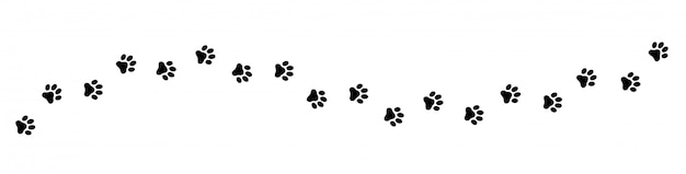 Paw print cat, dog, puppy pet trace.