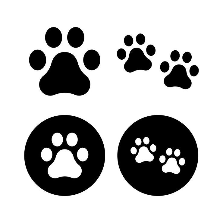 Free Vector paw print set silhouette