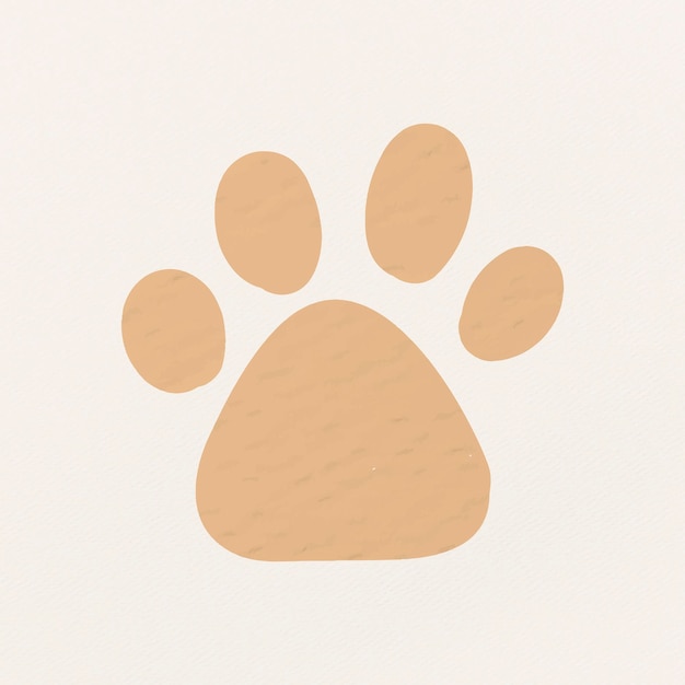 Free vector paw print sticker, animal vector clipart paper textured design