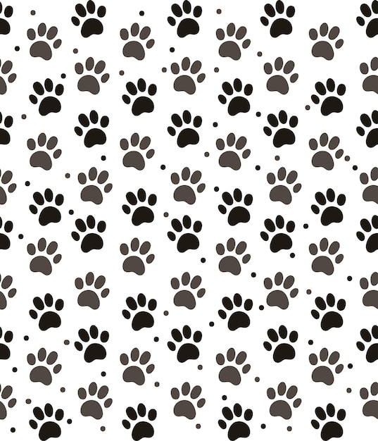 Free vector paw prints background of black color