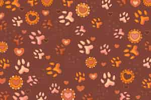 Free vector paw prints pattern design