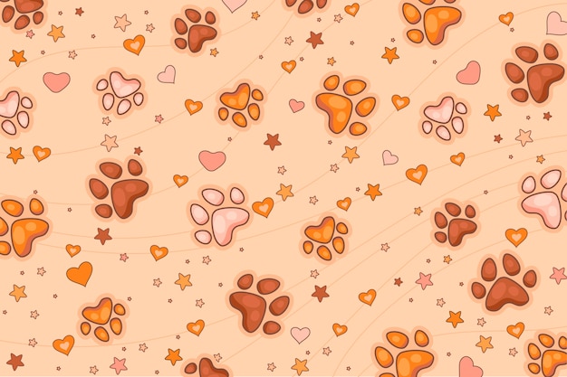 Free vector paw prints pattern design