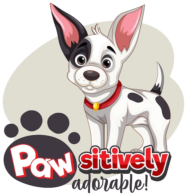 Paw sitively Adorable Cute Puppy Cartoon