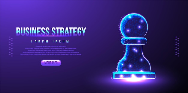 Free vector pawn chess, business strategy low poly wireframe