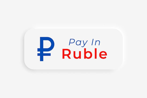 Free vector pay in ruble clean button design