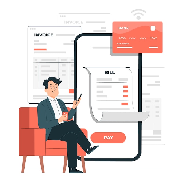 Paying bills concept illustration