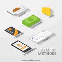 Free vector payment elements with isometric style