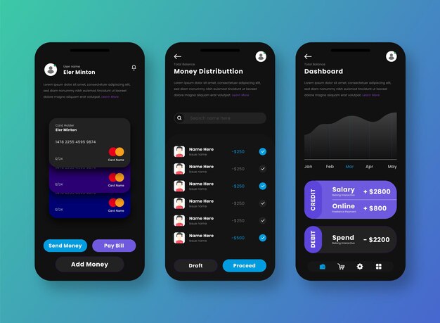 Payment gateway UI mobile app design