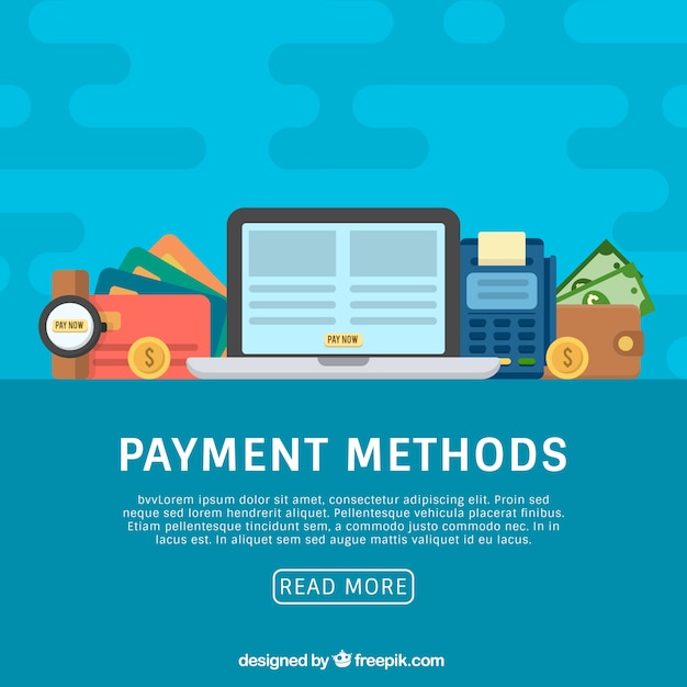 Free vector payment methods with laptop