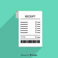 Free vector payment receipt in flat style