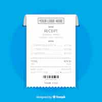 Free vector payment receipt in flat style