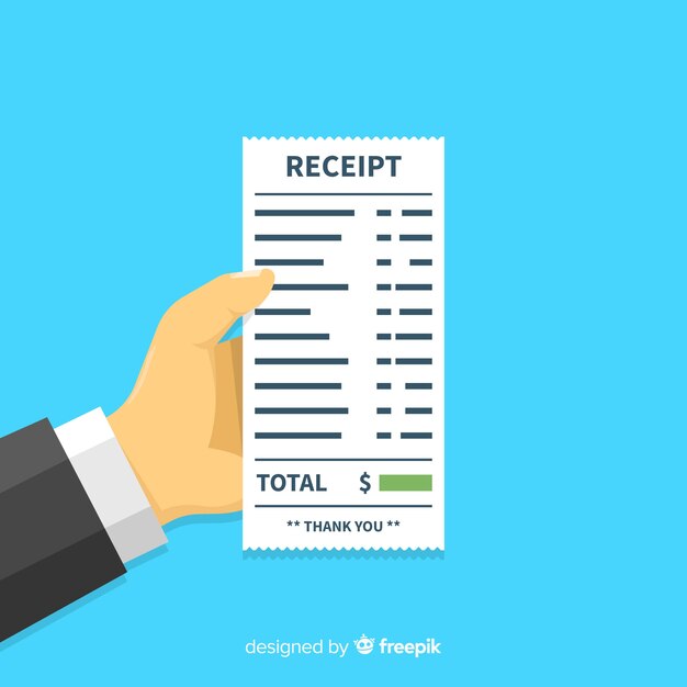 Payment receipt template with flat design