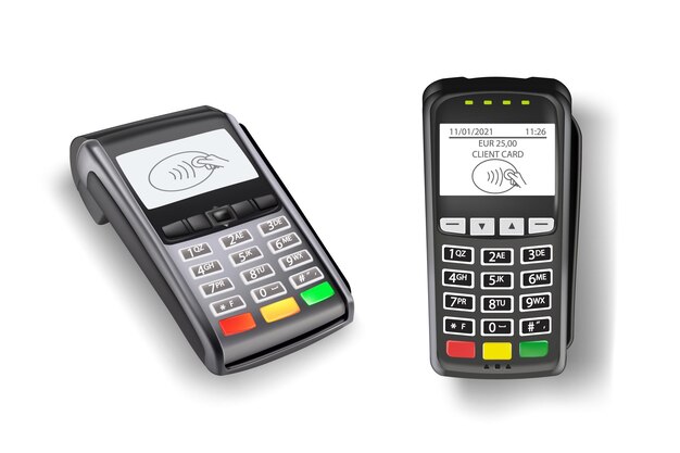 Платежный терминал для набора кредитных карт Два электронных беспроводных считывателя для покупок