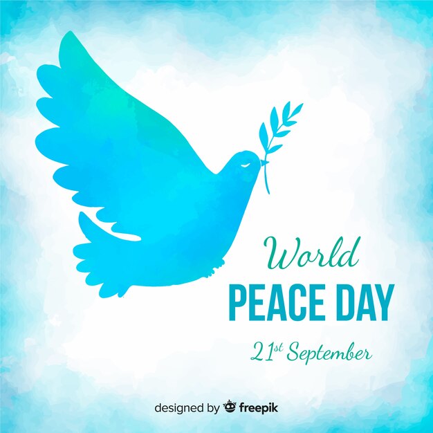 Peace day background with cute dove