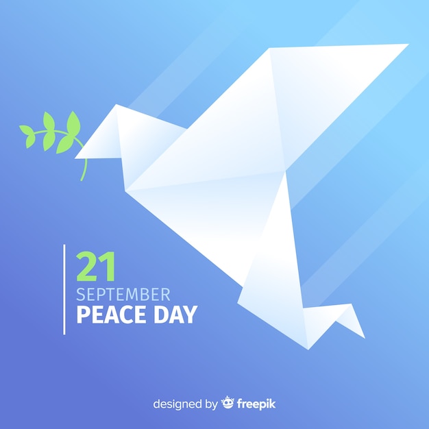 Peace day background with cute dove