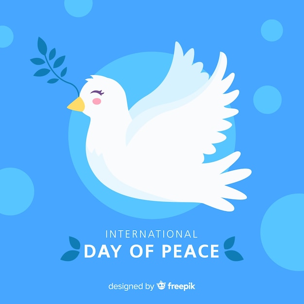 Peace day background with cute dove