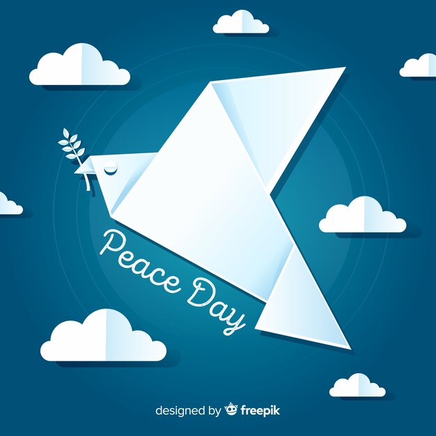 Peace day background with cute dove