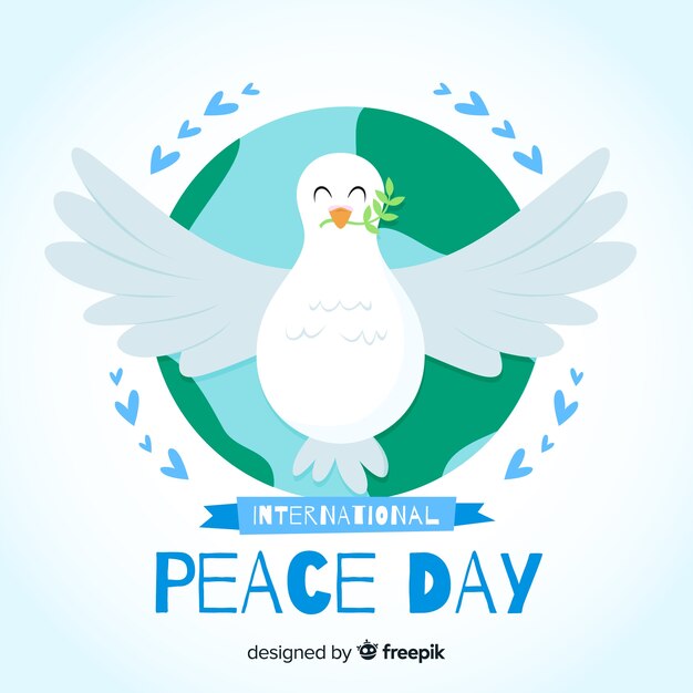 白い鳩と平和の日の背景