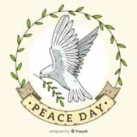 Free vector peace day background with white dove