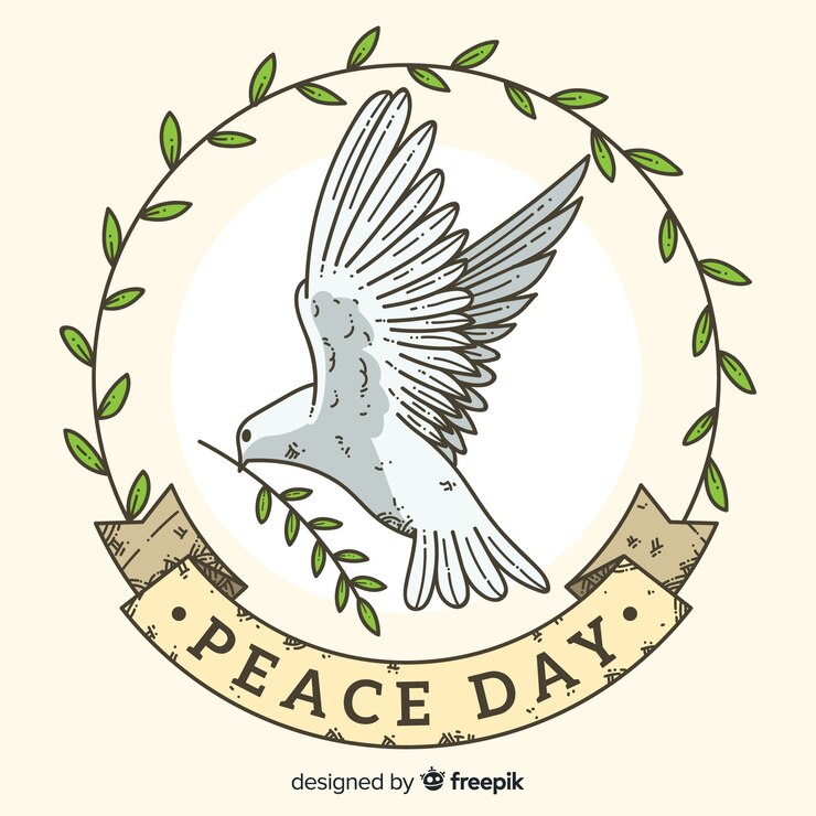 Free Vector peace day background with white dove