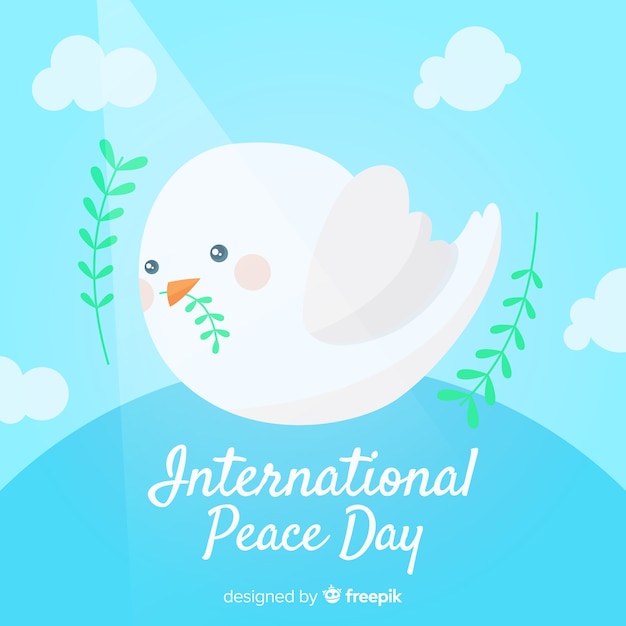 Peace day background with white dove