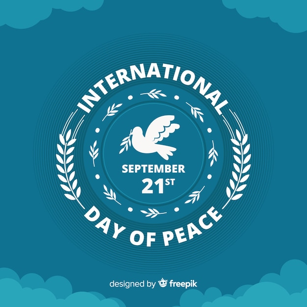 Free vector peace day composition with flat white dove