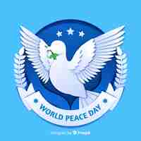 Free vector peace day concept with a dove