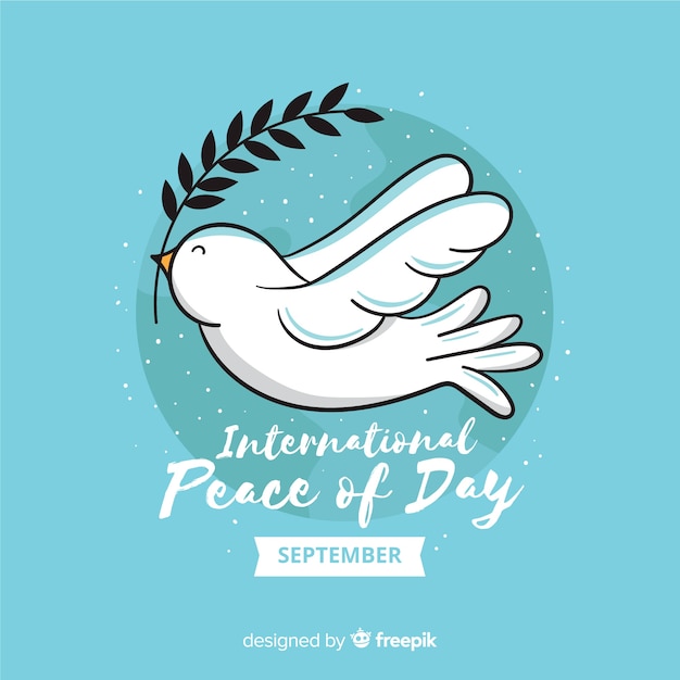 Peace day concept with flat design dove