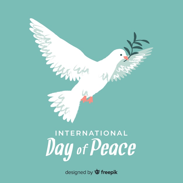 Peace day concept with hand drawn dove