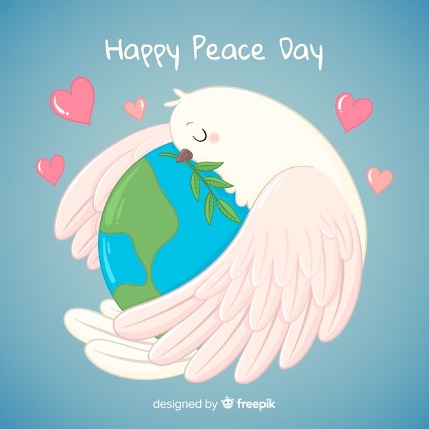 Peace day concept with hand drawn dove