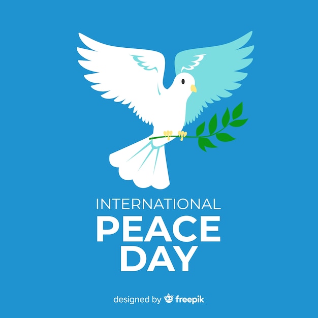 Концепция день мира с рисованной голубя