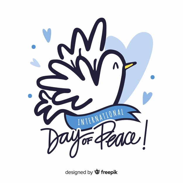 Peace day concept with hand drawn dove