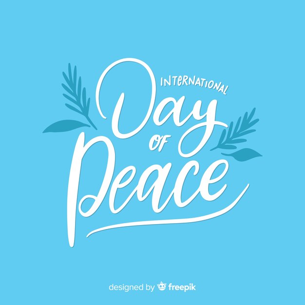 Peace day concept with lettering