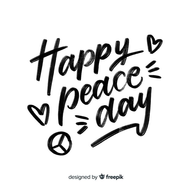Peace day concept with lettering