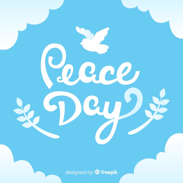 Peace day concept with lettering