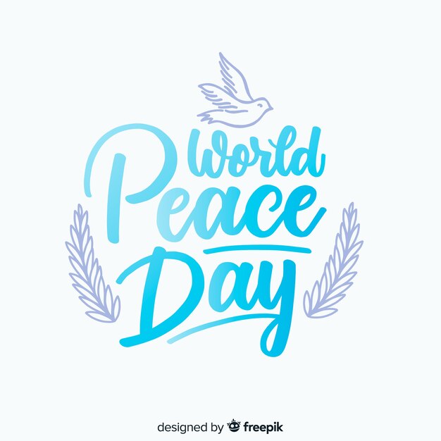 Peace day concept with lettering