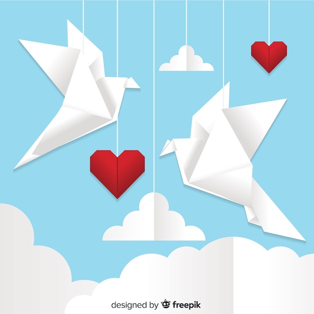 折り紙の鳩と平和の日の概念