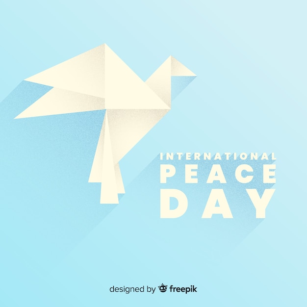 Free vector peace day concept with origami dove