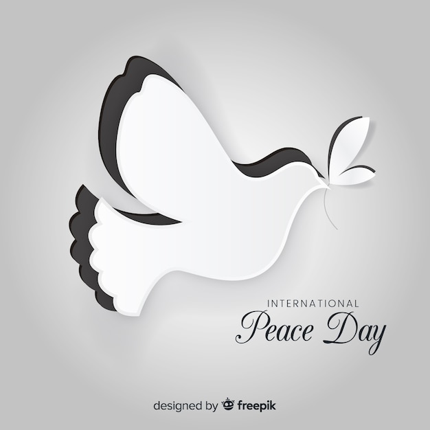 Peace day concept with paper dover