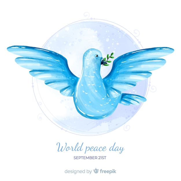 水彩鳩と平和の日の概念