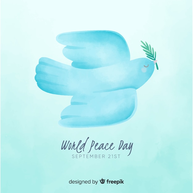 Peace day concept wtih watercolor design