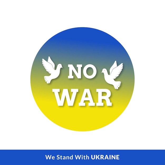 Бесплатное векторное изображение Мир для украины синий желтый белый фон социальные медиа дизайн баннер бесплатные векторные