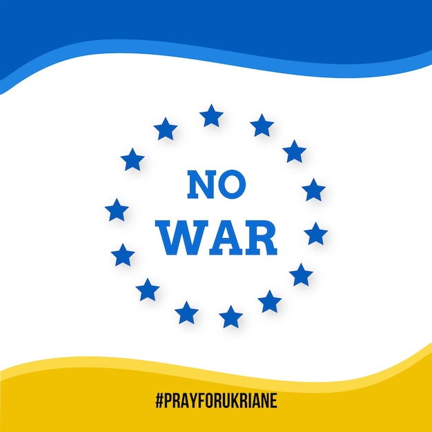 Мир для украины синий желтый белый фон социальные медиа дизайн баннер бесплатные векторные